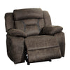 Mady 39 Inch Manual Glider Recliner Chair Brown Microfiber Solid Wood By Casagear Home BM316750