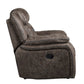 Mady 39 Inch Manual Glider Recliner Chair Brown Microfiber Solid Wood By Casagear Home BM316750