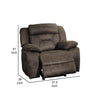 Mady 39 Inch Manual Glider Recliner Chair Brown Microfiber Solid Wood By Casagear Home BM316750