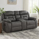 Mady 75 Inch Manual Recliner Loveseat, Center Console, Gray Microfiber By Casagear Home