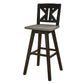 Ati 29 Inch Bar Height Stool Swivel Chairs Set of 2 X Back Distressed Gray Black By Casagear Home BM316753