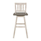 Ati 29 Inch Bar Height Stool Swivel Chairs Set of 2 Vertical Slat Back Gray White By Casagear Home BM316756