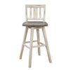 Ati 29 Inch Bar Height Stool Swivel Chairs Set of 2 Vertical Slat Back Gray White By Casagear Home BM316756