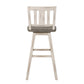 Ati 29 Inch Bar Height Stool Swivel Chairs Set of 2 Vertical Slat Back Gray White By Casagear Home BM316756