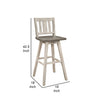 Ati 29 Inch Bar Height Stool Swivel Chairs Set of 2 Vertical Slat Back Gray White By Casagear Home BM316756