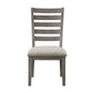 Trea 23 Inch Side Dining Chair Ladder Back Gray Beige Cushioned Seat By Casagear Home BM316759