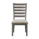 Trea 23 Inch Side Dining Chair Ladder Back Gray Beige Cushioned Seat By Casagear Home BM316759