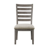 Trea 23 Inch Side Dining Chair Ladder Back Gray Beige Cushioned Seat By Casagear Home BM316759