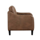 Orry 32 Inch Accent Chair Tufted Back Brown Microfiber Black Solid Wood By Casagear Home BM316761