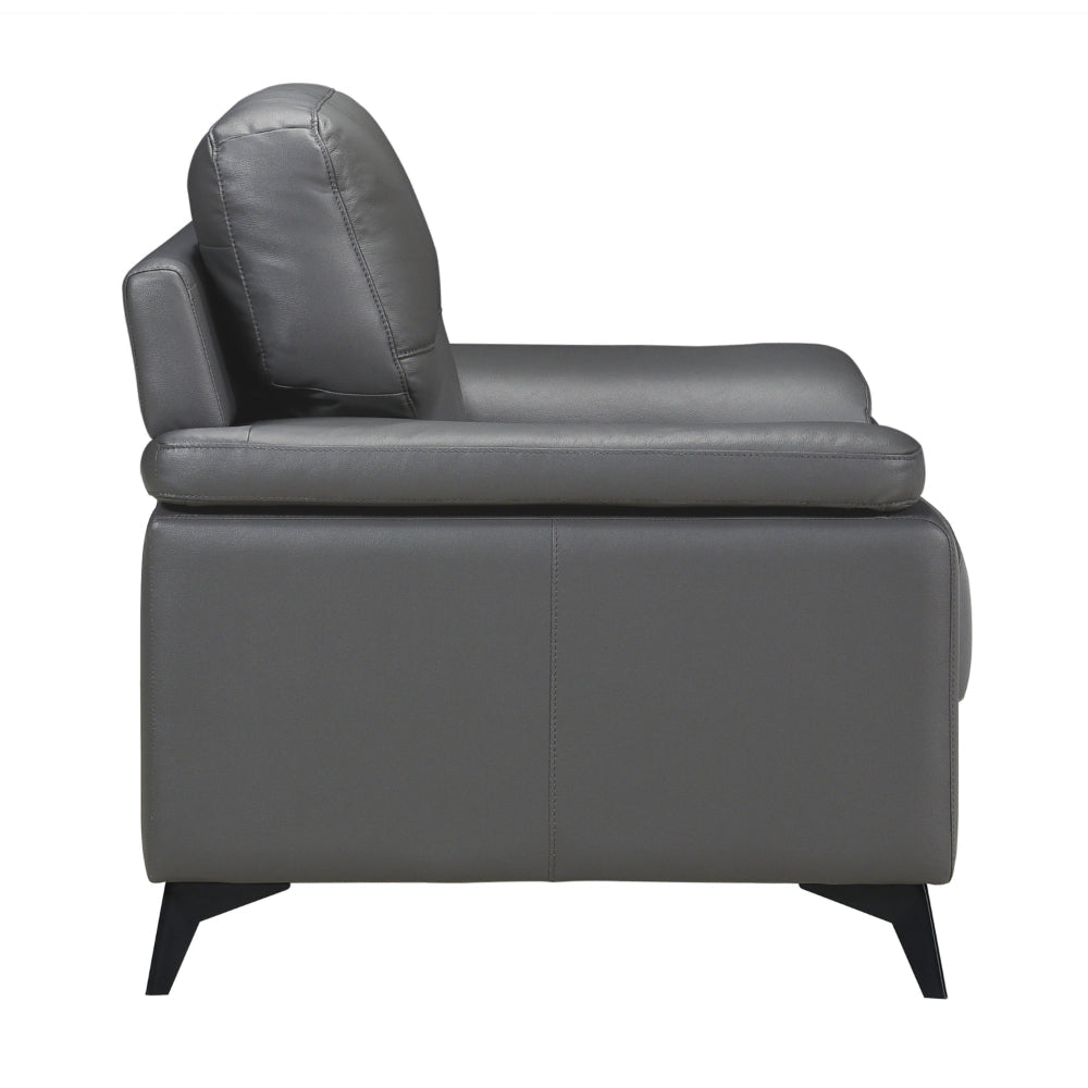 Chair 36 Buy Mica 36 Inch Accent Chair, Dark Gray Top Grain and Faux Leather ...