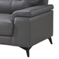 Mica 67 Inch Loveseat Dark Gray Top Grain and Faux Leather Metal Legs By Casagear Home BM316770