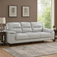 Mica 89 Inch Sofa, Light Gray Top Grain and Faux Leather, Black Metal Legs By Casagear Home