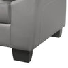 Danny 36 Inch Accent Chair, Light Gray Top Grain and Faux Leather, Wood By Casagear Home
