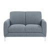 Veny 56 Inch Loveseat Blue Polyester Foam Cushions Metal Legs By Casagear Home BM316787