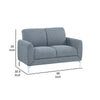 Veny 56 Inch Loveseat Blue Polyester Foam Cushions Metal Legs By Casagear Home BM316787