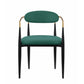 Kenny 21 Inch Dining Chair Green Fabric Foam Padded Gold and Black Metal By Casagear Home BM316795