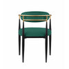 Kenny 21 Inch Dining Chair Green Fabric Foam Padded Gold and Black Metal By Casagear Home BM316795