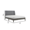 Ryla King Size Platform Bed Gray Tufted Velvet Upholstered Panel Headboard By Casagear Home BM316807