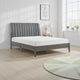 Ryla King Size Platform Bed, Gray Tufted Velvet Upholstered Panel Headboard By Casagear Home