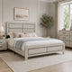Quin California King Bed, Faux Wood Grains, Defined Accent Lines, Brown By Casagear Home