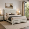 Quin California King Bed, Faux Wood Grains, Defined Accent Lines, Brown By Casagear Home