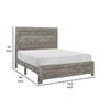 Eby King Size Bed Rustic Farmhouse Style Gray Finish Wood Veneer By Casagear Home BM316814