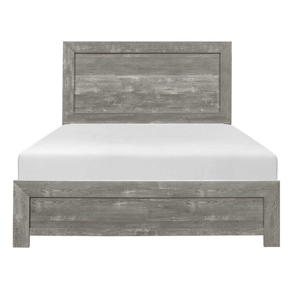 Eby Twin Size Bed, Rustic Farmhouse Style, Gray Finish Wood Veneer By Casagear Home