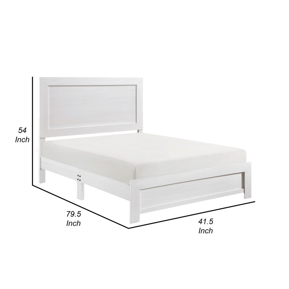 Eby Twin Size Bed Rustic Farmhouse Style White Finish Wood Veneer By Casagear Home BM316819