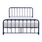 Ethan Full Size Metal Bed Blue Spindle Design Heavy Duty Slat Support By Casagear Home BM316823