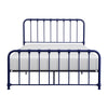 Ethan Full Size Metal Bed, Blue Spindle Design, Heavy Duty Slat Support By Casagear Home