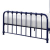 Ethan Full Size Metal Bed, Blue Spindle Design, Heavy Duty Slat Support By Casagear Home