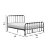 Ethan Full Size Metal Bed, Bronze Spindle Design, Heavy Duty Slat Support By Casagear Home