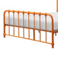 Ethan Full Size Metal Bed Orange Spindle Design Heavy Duty Slat Support By Casagear Home BM316827