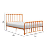 Ethan Full Size Metal Bed Orange Spindle Design Heavy Duty Slat Support By Casagear Home BM316827