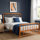 Ethan Full Size Metal Bed, Orange Spindle Design, Heavy Duty Slat Support By Casagear Home
