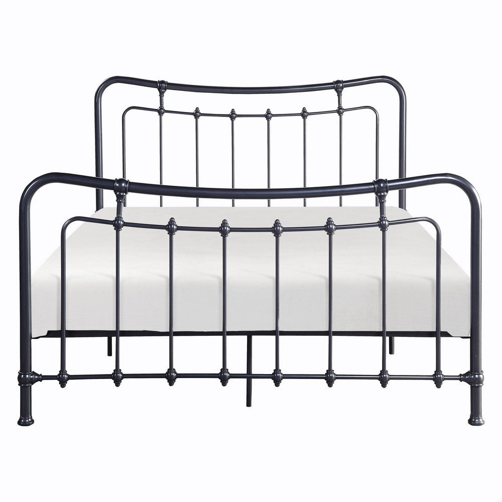 Engel Twin Size Bed Metal Frame in Gunmetal Finish Traditional Joining By Casagear Home BM316830