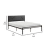 Nick Twin Size Platform Bed, Black Faux Leather Upholstered Headboard By Casagear Home