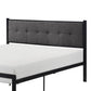 Sam Twin Platform Bed, Button Black Tufted Polyester Upholstery Metal Frame By Casagear Home