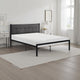 Sam Twin Platform Bed, Button Black Tufted Polyester Upholstery Metal Frame By Casagear Home