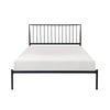 Angie King Size Platform Metal Bed Subtly Angled Slats on Headboard Black By Casagear Home BM316841