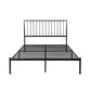 Angie King Size Platform Metal Bed Subtly Angled Slats on Headboard Black By Casagear Home BM316841