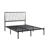 Angie King Size Platform Metal Bed Subtly Angled Slats on Headboard Black By Casagear Home BM316841