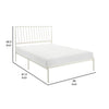 Angie Full Platform Metal Bed, Subtly Angled Slats on Headboard, White By Casagear Home