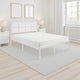 Annie King Platform Metal Bed, White Faux Cane Panel Headboard, Low Profile By Casagear Home