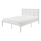 Annie Twin Platform Metal Bed White Faux Cane Panel Headboard Low Profile By Casagear Home BM316851