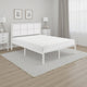 Annie Twin Platform Metal Bed, White Faux Cane Panel Headboard, Low Profile By Casagear Home