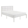 Annie Twin Platform Metal Bed, White Faux Cane Panel Headboard, Low Profile By Casagear Home