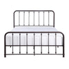 Ken King Size Metal Bed, Ball Accents on Vertical Slats, Antique Bronze By Casagear Home
