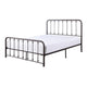 Ken King Size Metal Bed Ball Accents on Vertical Slats Antique Bronze By Casagear Home BM316852