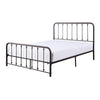Ken King Size Metal Bed, Ball Accents on Vertical Slats, Antique Bronze By Casagear Home
